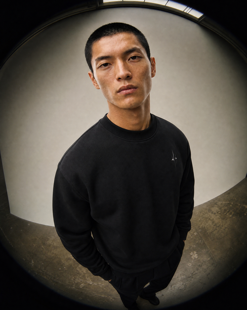 Oversized Made Crew — on model