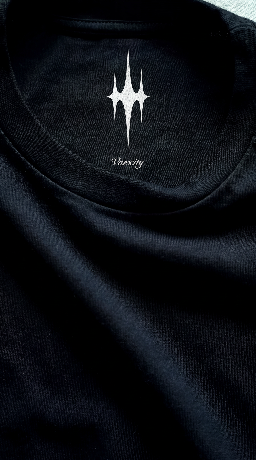 Oversized Boxy Tee — neck branding